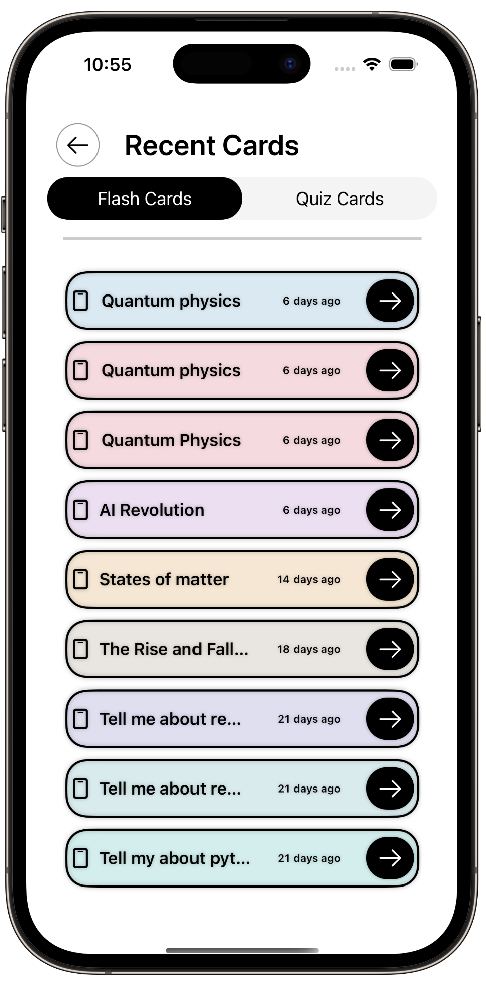 Save cards to review later